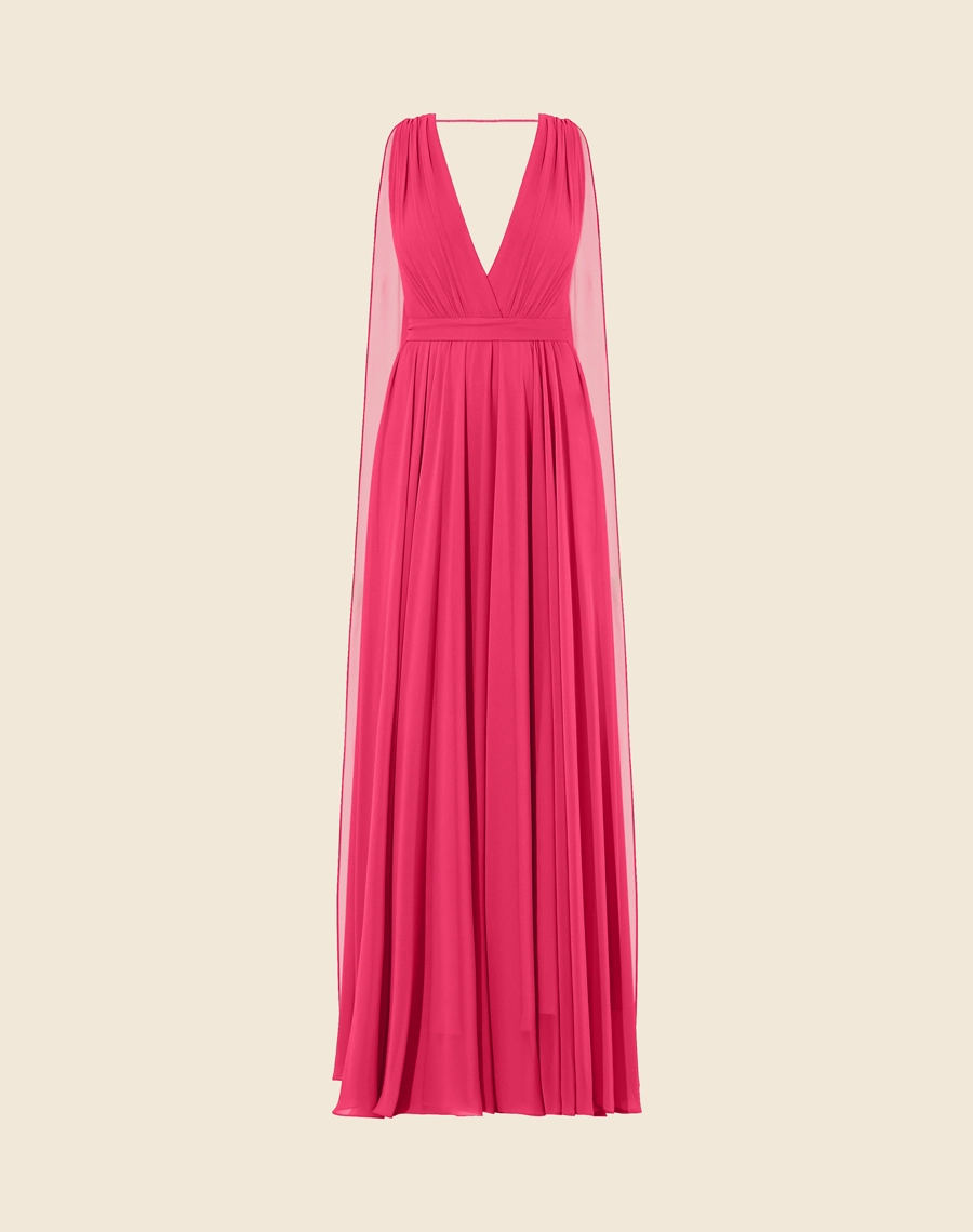 Vestido Longo Deborah é confeccionado em chiffon, tecido leve e com uma transparência discreta. É indispensável em eventos sociais e sofisticados. <br/> <br/>