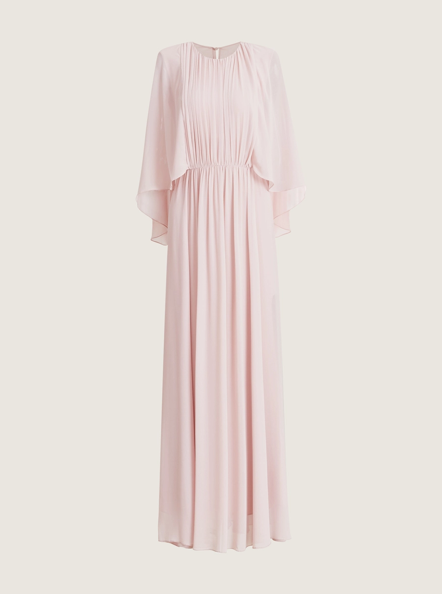 O Vestido Longo Thaisa é confeccionado em chiffon youro. Sua modelagem moderna e elegante é indispensável em eventos sofisticados, casamento ou formaturas.