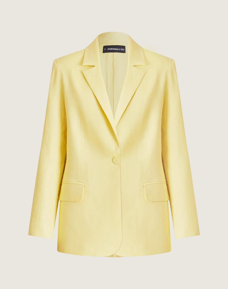 O Blazer Canarin JS é confeccionado em linho proporcionando um toque fresco, leveza e aspecto rústico elegante, ideal para dias quentes.
