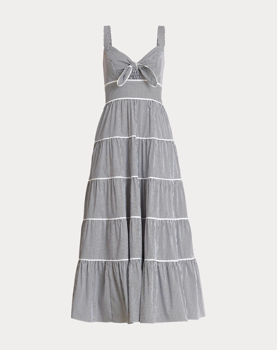 O Vestido Longo Maritime é confeccionado em cambraia, um tecido leve, fresco e de toque suave. <BR/>