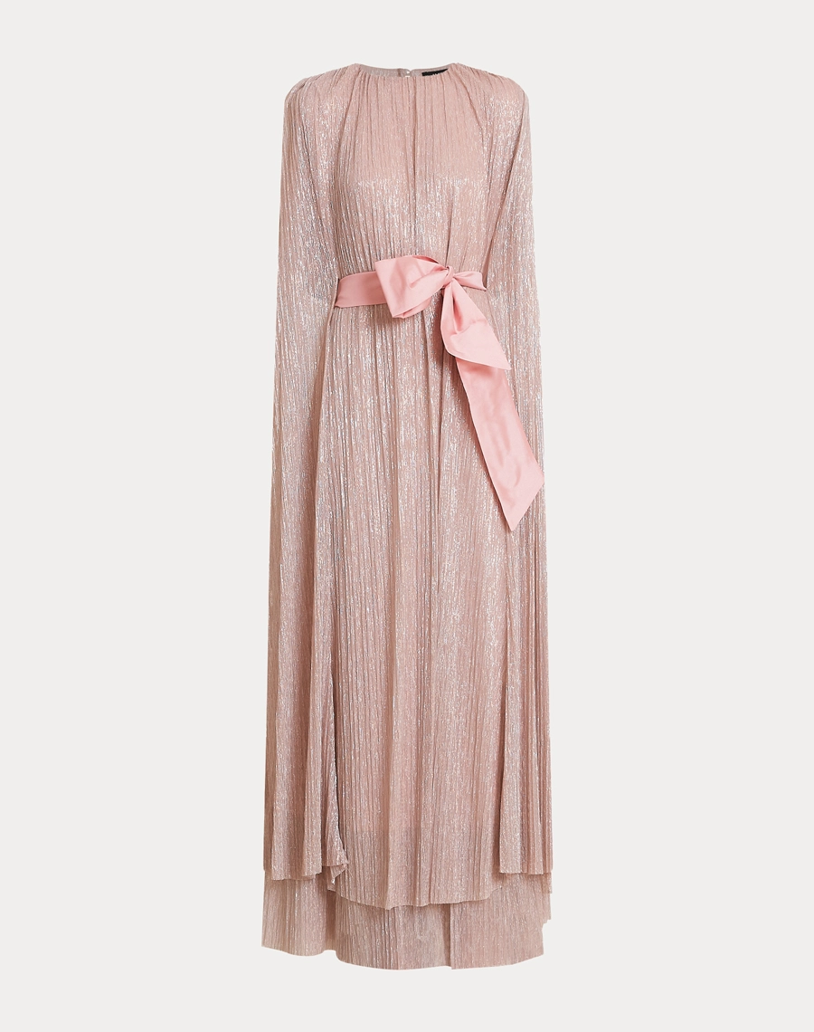 O Vestido Longo Quartzo é confeccionado em tecido plissado metalizado, de textura sofisticada e brilho delicado. <BR/>