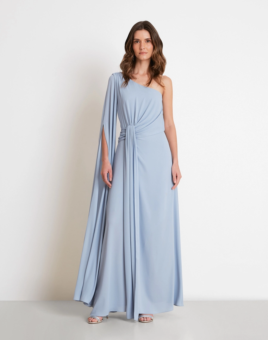 O Vestido Longo Sifonia é confeccionado crepinho, tecido leve e fluido que se destaca pelo toque macio e caimento elegante. <br/>