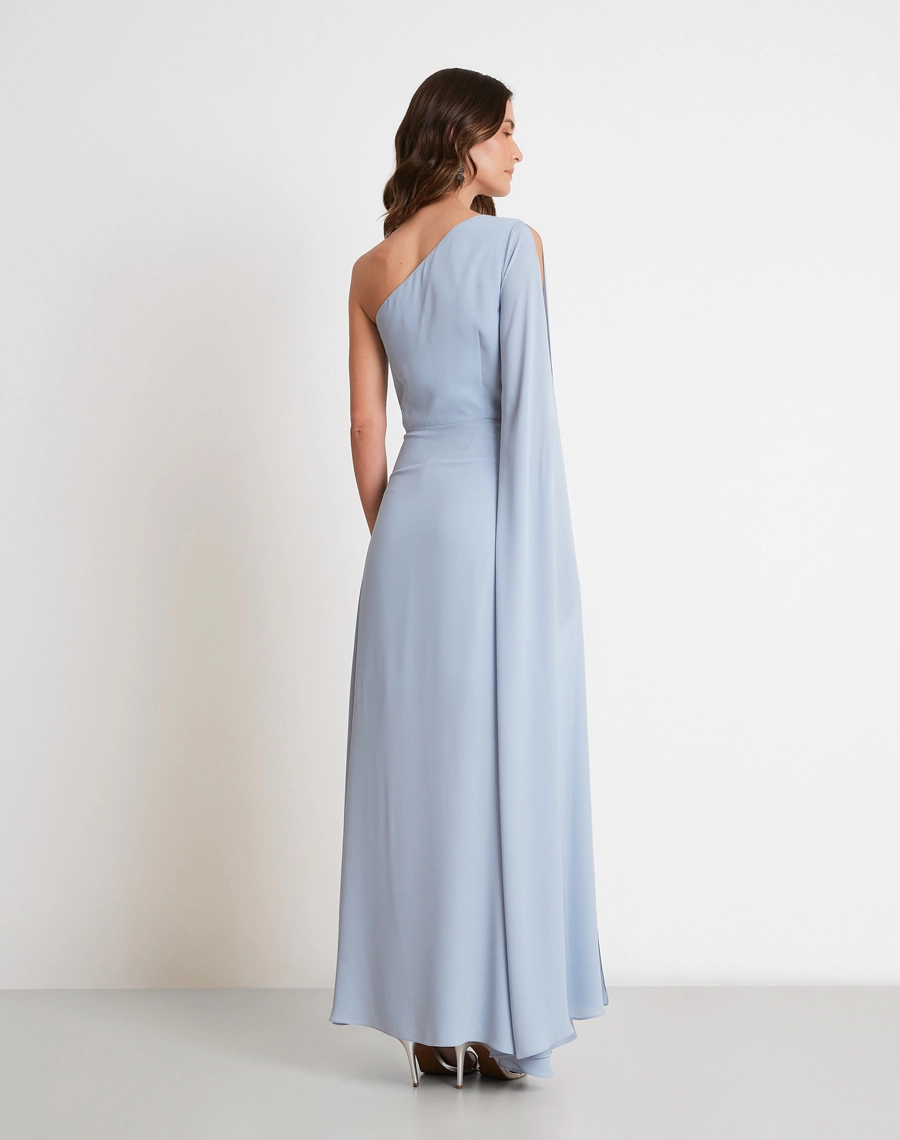 O Vestido Longo Sifonia é confeccionado crepinho, tecido leve e fluido que se destaca pelo toque macio e caimento elegante. <br/>