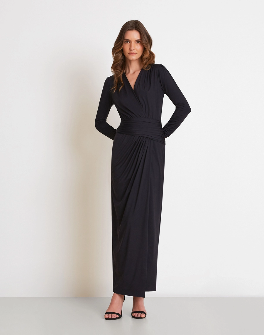 O Vestido Longo Zurick é confeccionado em Fluity, tecido conhecido pelo toque extremamente macio, elasticidade e caimento. <br/>