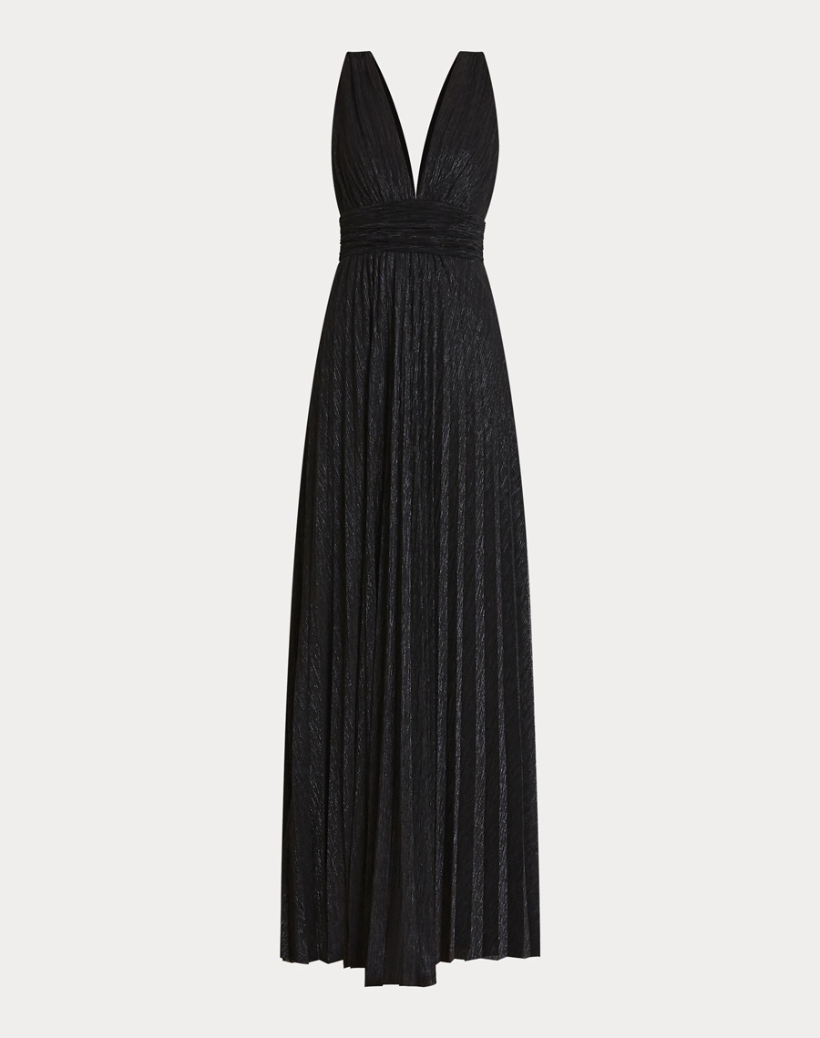 O Vestido Longo Salma é confeccionado em malha plissada de lurex, tecido de toque macio, excelente elasticidade e caimento fluido. <BR/>