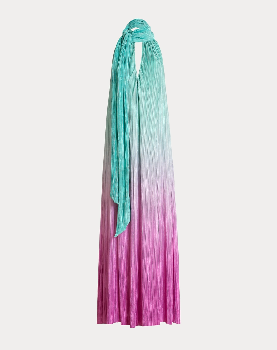 O Vestido Longo Lauren é confeccionado em tecido plissado em degradê, que combina textura sofisticada e efeito de cores suaves para um visual leve e marcante. <br/>