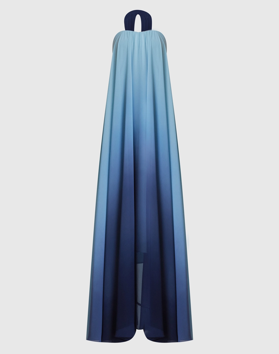 O Vestido Longo Nanda é confeccionado em Chiffon degradê, tecido leve, delicado e de excelente fluidez, que proporciona um caimento suave ao corpo.<br/>