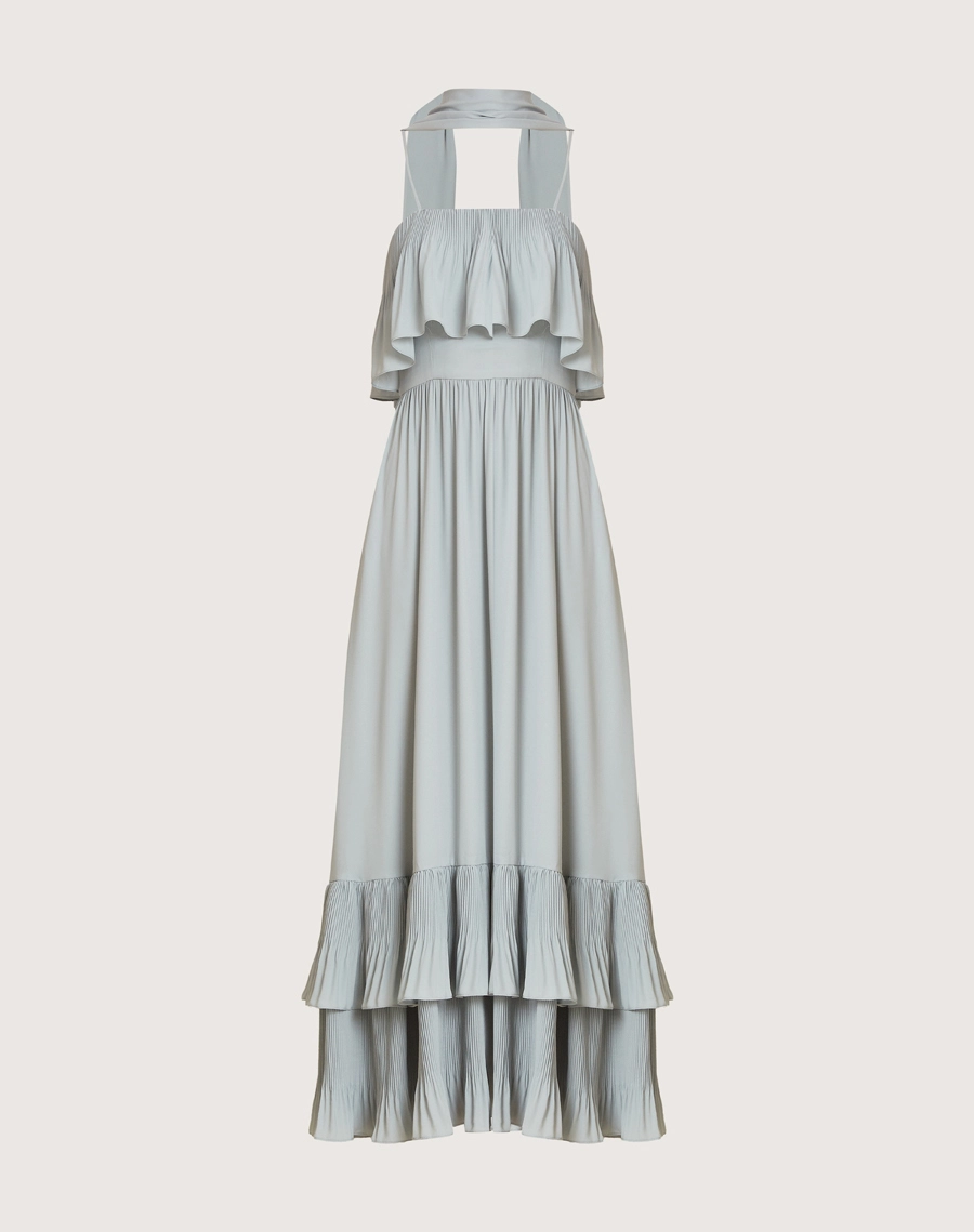 O Vestido Longo Nany é confeccionado em crepinho, tecido leve e fluido que se destaca pelo toque macio e caimento elegante. <br/>