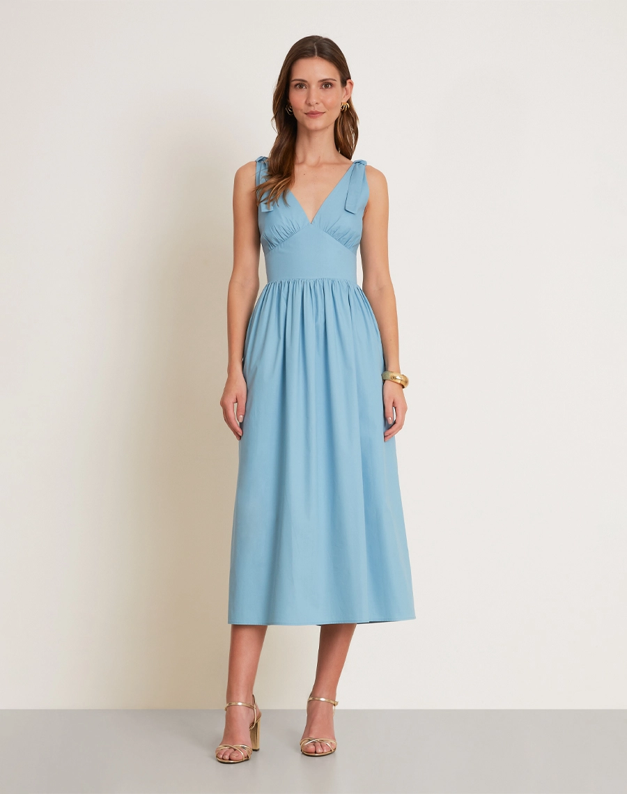 O Vestido Midi Adriana é confeccionado em Paper, tecido de toque leve e confortável, com estrutura que proporciona bom caimento e modelagem definida. <br/>