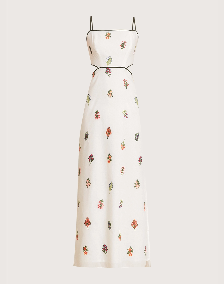 O Vestido Longo Joana é confeccionado em Cambraia bordada, tecido leve, delicado e de aspecto artesanal. <br/>