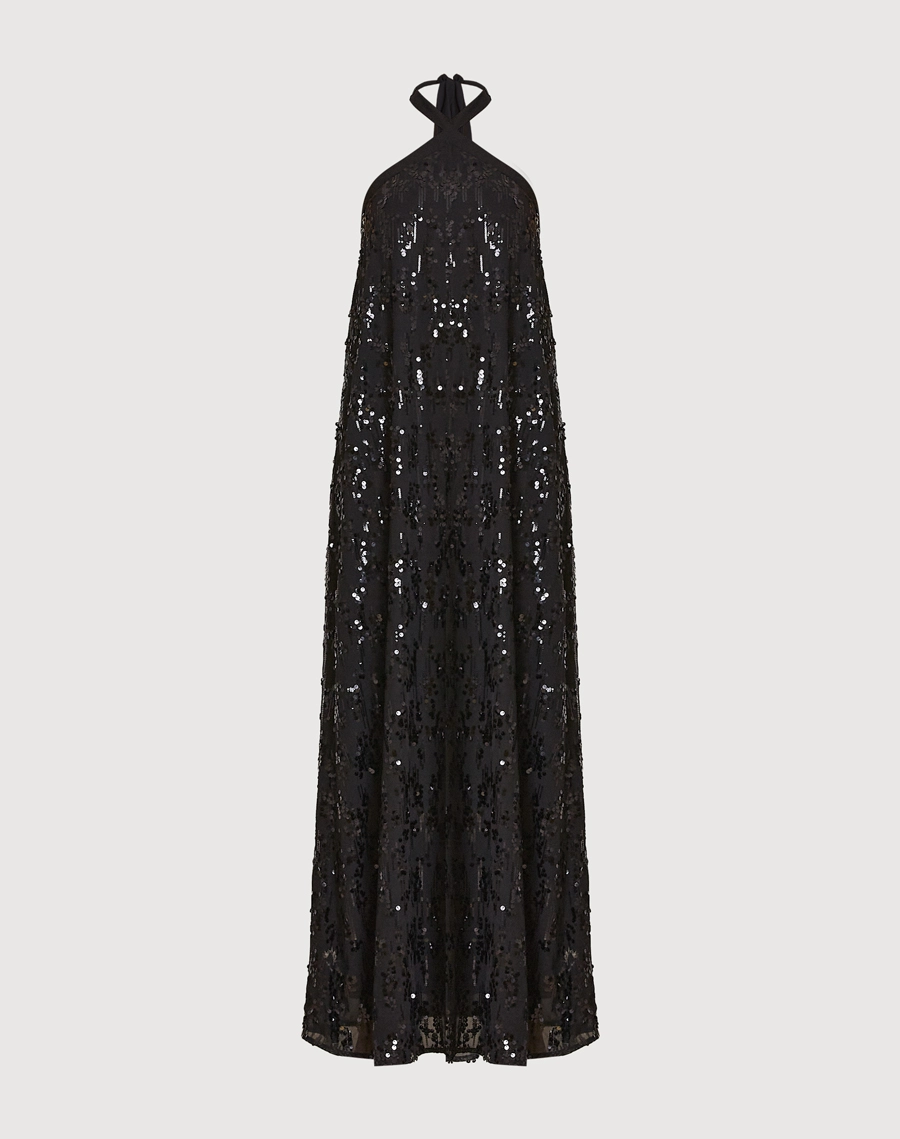 O Vestido Longo Roberta é confeccionado em paetê, tecido com brilho marcante e sofisticado.<br/> 